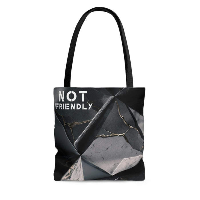 Not Friendly Marble and Gold Tote Bag