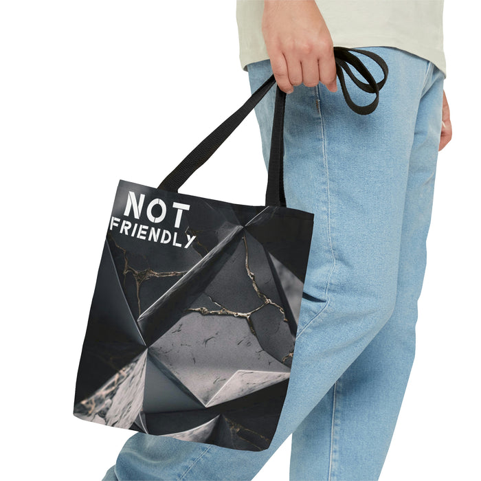 Not Friendly Marble and Gold Tote Bag