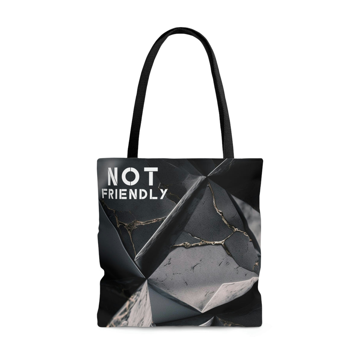 Not Friendly Marble and Gold Tote Bag